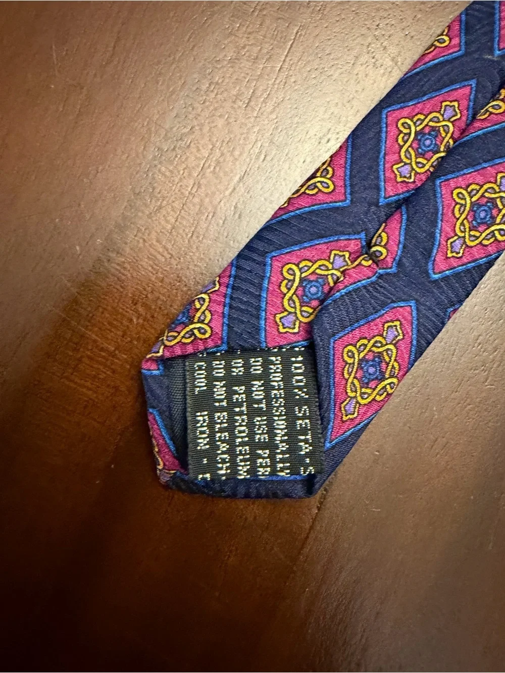 Vintage GIANNI VERSACE Silk '90s Baroque Atelier Gold Blue Red Necktie Tie